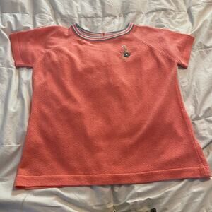 Talbott Travler Vintage Shirt 40 Peach Embroidered 70s 80s